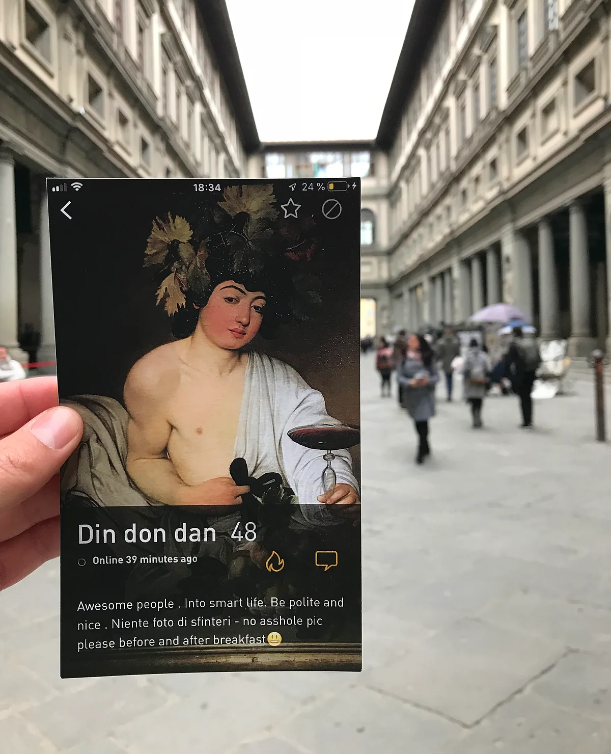 Postcard nº6 infornt of Uffizi Gallery, Florence